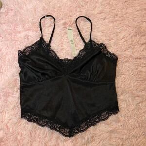 ASOS black lace cami top Size 8 #lace #croptop